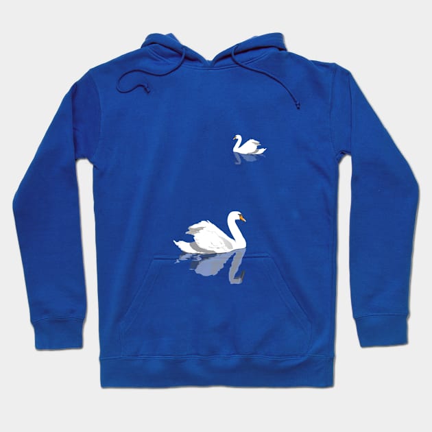 Swans on the lake Hoodie by Slownessi